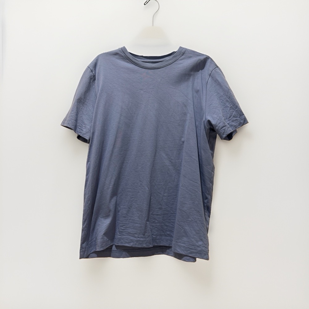 Jason Wu Men's Tshirt Blue Short Sleeve Size L Cotton Blend Made In Peru